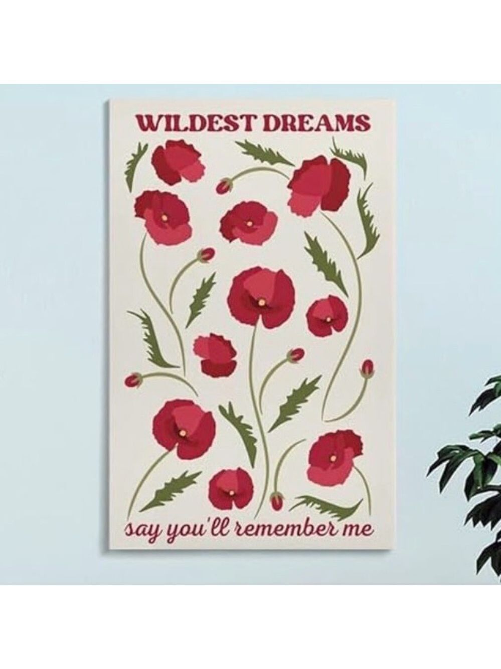 Taylor Swift Wildest Dreams Canvas Art Print 16x24 Floral Poppy Wall Decor